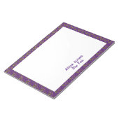 Paarse patroonbruine natuurbloem notitieblok (Schuin)