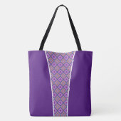 Paarse Patterned Canvas tas (Achterkant)