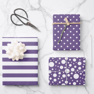 Paarse Patterns Wrapping Paper Sheet Set
