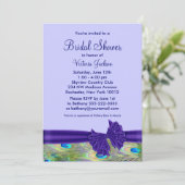 Paarse Pauw Bruidsmeisje Feest Kaart (Staand voorkant)