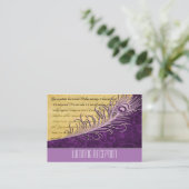 Paarse Pauw bruiloft receptie Kaarten (Staand voorkant)