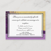 Paarse Pauw bruiloft receptie Kaarten (Achterkant)