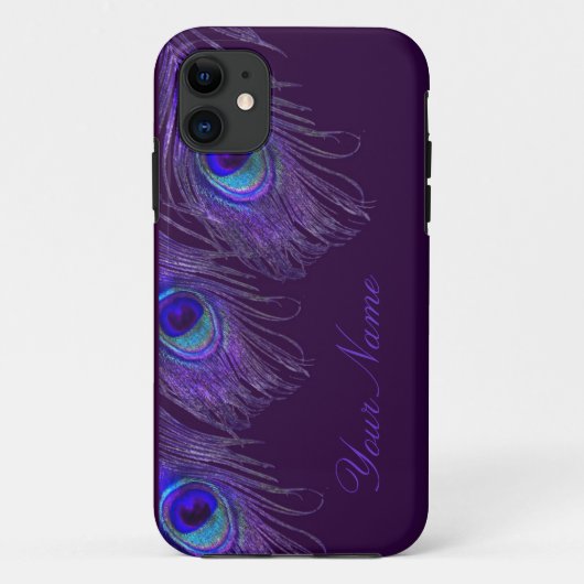 paarse pauw iphone 5 hoesje (Achterkant)