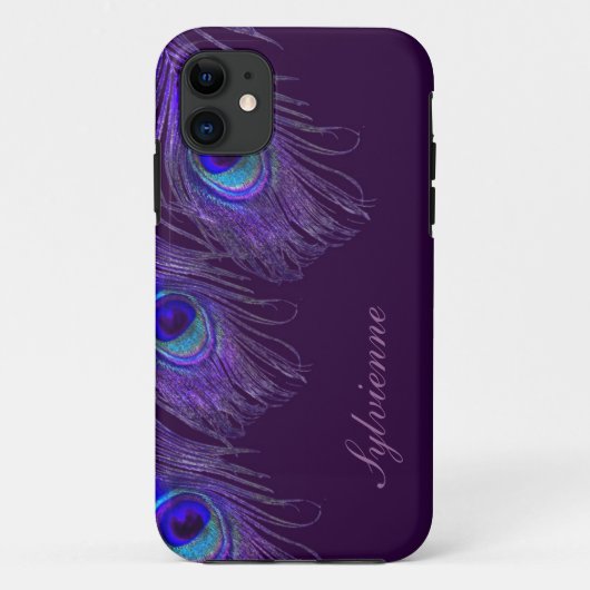 paarse pauw iphone 5S hoesje (Achterkant)