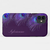 paarse pauw iphone 5S hoesje (Achterkant (horizontaal))