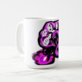 Paarse pauw koffiemok (Voorkant links)