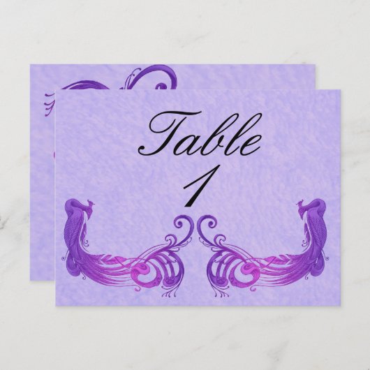 Paarse Pauw Tafelnummer (Voorkant / Achterkant)