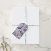 Paarse Pauw Toile Cadeaulabel (Met Touw)