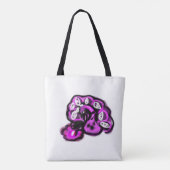 Paarse pauw tote bag (Achterkant)