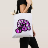 Paarse pauw tote bag (Dichtbij)