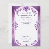 Paarse pauw tuin Indiase bruiloft Kaart (Achterkant)