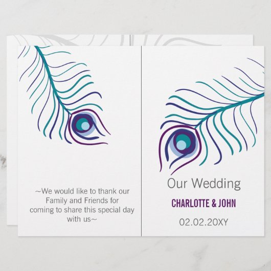 paarse pauw - tweeledig weddenschapsprogramma (Voorkant / Achterkant)