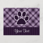 Paarse Paw-afdrukken Briefkaart (Voorkant)