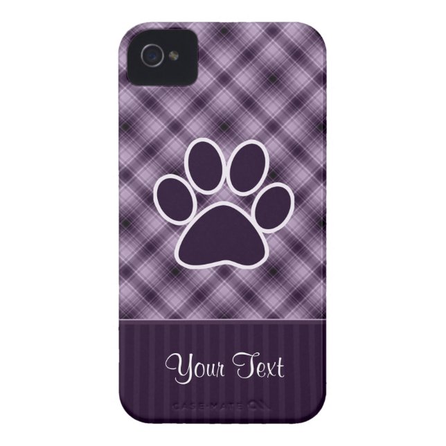 Paarse Paw-afdrukken Case-Mate iPhone Case (Achterkant)