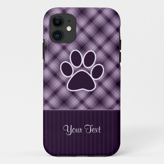 Paarse Paw-afdrukken Case-Mate iPhone Case (Achterkant)