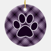 Paarse Paw-afdrukken Keramisch Ornament (Achterkant)