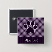 Paarse Paw-afdrukken Vierkante Button 5,1 Cm (Voorkant /achterkant)