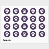 Paarse Paw Print Sticker (Vel)