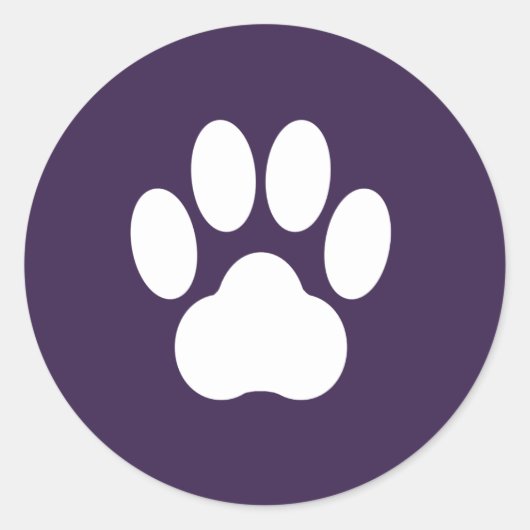 Paarse Paw Print Sticker (Voorkant)