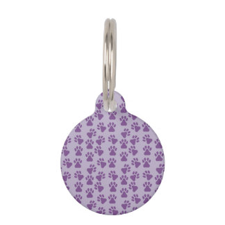 Paarse Pawprints Dog Label Huisdierpenning