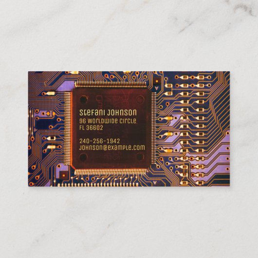 Paarse PCB Printplaat, Technologie Techniek Visitekaartje (Achterkant)