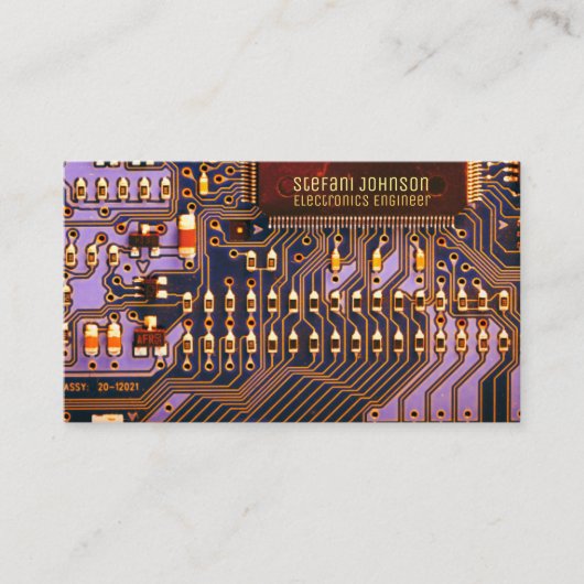 Paarse PCB Printplaat, Technologie Techniek Visitekaartje (Voorkant)