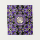 Paarse PEACE Gold Royal Geometry Mandala Large Clo Wandkleed (Voorkant)