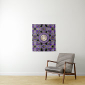 Paarse PEACE Gold Royal Geometry Mandala Large Clo Wandkleed (In situ)