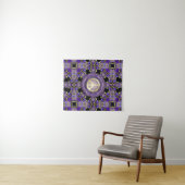 Paarse PEACE Gold Royal Geometry Mandala Large Clo Wandkleed (In Situ (horizontaal))