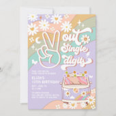 Paarse Peace Out single digit Groovy 10th Birthday Kaart (Voorkant)