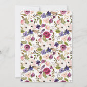 Paarse Peach Burgundy Wreath Floral Baptism Invite Kaart (Achterkant)