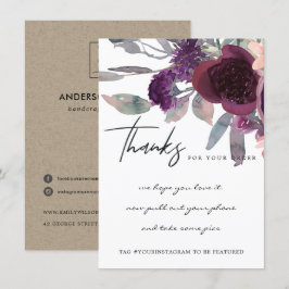 PAARSE PEACH MARSALA FLORA CORPORATE BUSINESS LOGO BEDANKKAART