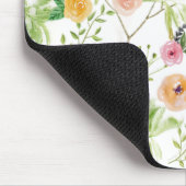 Paarse Peach roze Floral Flowers Greenery Muismat (Hoek)