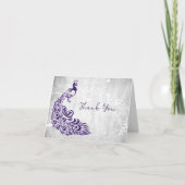 Paarse Peacock bedankpas Kaart (Voorkant)