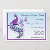 Paarse Peacock Bridal Shower Kaart (Voorkant / Achterkant)