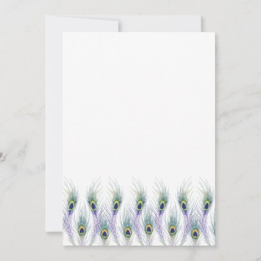 Paarse Peacock Bridal Shower Kaart (Achterkant)