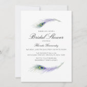 Paarse Peacock Bridal Shower Kaart (Voorkant)