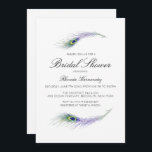 Paarse Peacock Bridal Shower Kaart<br><div class="desc">Paarse Peacock Bridal Shower Invitations. Een eenvoudige en leuke bridale doucheuitnodiging,  gemaakt met prachtige paarse en blauwgroen vrek veren met een waterverf textuur. Pas dit vrijgezellenfeest aan met uw gegevens en een aangepast bericht dat u wilt opnemen.</div>