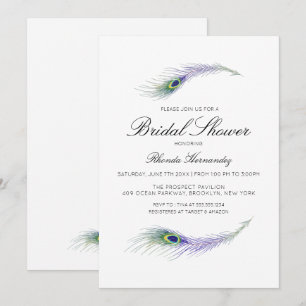 Paarse Peacock Bridal Shower Kaart