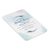 Paarse Peacock Bridal Shower Magneet (Rechterzijde)