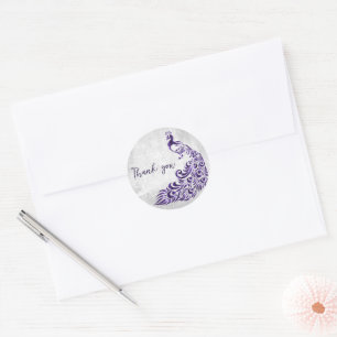 Paarse Peacock dank u Ronde Sticker