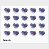 Paarse Peacock-doether Hart Sticker (Vel)