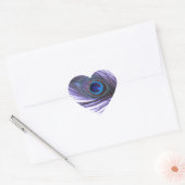 Paarse Peacock-doether Hart Sticker (Envelop)