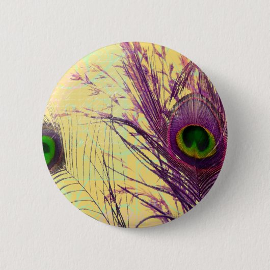 Paarse Peacock-doether Ronde Button 5,7 Cm (Voorkant)