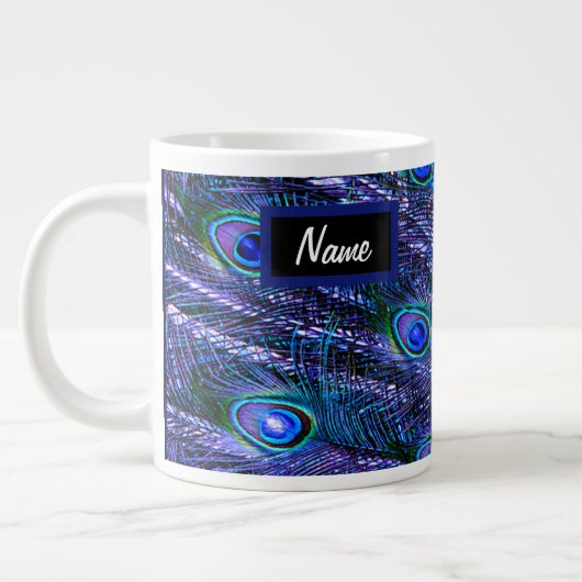 Paarse Peacock Feathers Grote Koffiekop (Links)