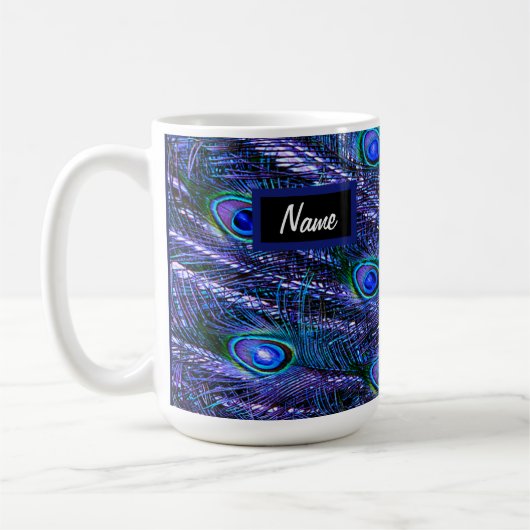 Paarse Peacock Feathers Koffiemok (Links)