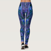 Paarse Peacock Feathers Leggings (Achterkant)