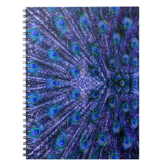 Paarse Peacock Feathers Notitieboek (Voorkant)