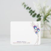 Paarse Peacock Feathers Platte Note Kaarten (Staand voorkant)