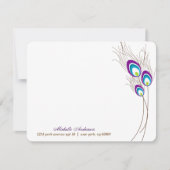 Paarse Peacock Feathers Platte Note Kaarten (Voorkant)